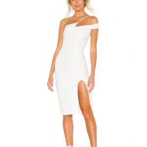 Superdown - Jillian Asymmetric Midi Dress in White